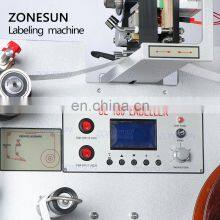 ZONESUN SL-130 Wine Double Side Sticker Round Water Semi Automatic Digital Bottle Labeling Printing Machine For Plastic Bottle thumbnail-3