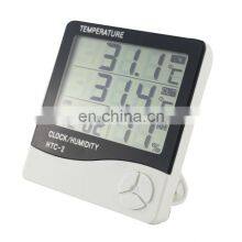HTC-2 Weather Station Digital LCD Indoor/Outdoor Room Hygrometer Thermometer Clock Temperature Humidity Meter With Sensor