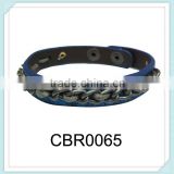 2015Fashion jewelry round PU leather handmade chain bracelet,wholesale bracelet hand chain