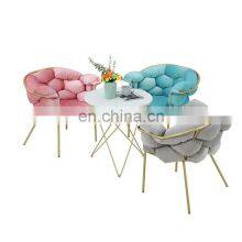 Simple Modern Marble Leisure Table And Chair Light Luxury Single Chair Nail Clothing Store American Chair thumbnail-2