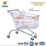 EU Style Zinc Plated Hand Unfolding Supermarket Trolley thumbnail-3