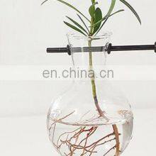 Wholesale Nordic Handmade Rectangle Shape Wood Hydroponics Flower Pot Bulb Glass VaseTerrariums For Air Planter thumbnail-5