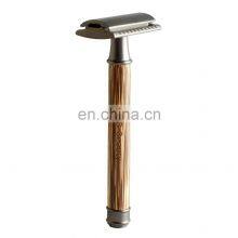 Silver Razorladies Bamboo Traditional Reusable Wooden Safety Razor thumbnail-1