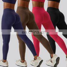 Scrunch Butt High Waist Yoga Pocket Women Leggings Custom Gym V Shape Back Sports Pants 78nylon 22spandex thumbnail-1