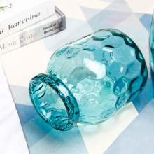 Nordic Blue Colored Glass Insertions And Light Luxury Decorations Lily Shaped Glass Vase For Living Room thumbnail-4