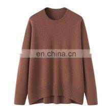 Custom Design Women's Oversized Round Neck Knit Tops Plus Size Casual Solid Pattern Cashmere Sweater Pullover Winter ODM Supply thumbnail-6