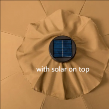 3m Waterproof Solar Umbrella With Tilt and Light Bar thumbnail-2