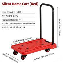 HL04 New High Quality Material Home Use Flatbed Cart Handled Silent Home Cart thumbnail-3