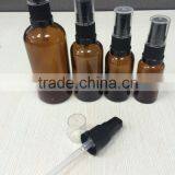 Amber Glass Essential Oil Bottle With Cream Pump Sprayer