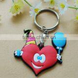 custom pvc rubber heart keychain