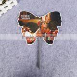 Butterfly Shape Custom Plastic pp Kids Hand Fan Handle Fan Advertising Fan