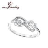 Bright 925 Sterling Silver Infinity Customized Stone Ring thumbnail-1
