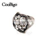 Fashion Jewelry Rhinestone Flower Ring Vantage Style Women Party Show Gift Dresses Apparel Promotion Accessories thumbnail-2