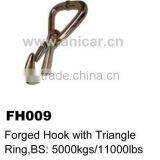 FH009 Forged Hook With Triangle Ring Yellow Zinc thumbnail-1