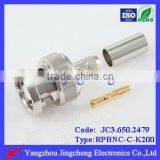 Reverse Polarity BNC Male Body With Female Pin Crimp for LMR200 Cable