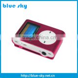 Promotion gift mini metal clip bird voice mp3 player with LED screen