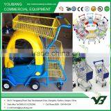 Powder Coated Supermarket Children Trolley With Safety Belt