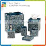 Solid Embossed Ceramic Bathroom Accessory Set thumbnail-3