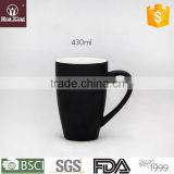 H7524 black glaze wholesale tall corundum porcelain mug 450ml