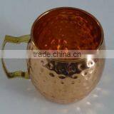 Mule Copper Barrel Mug 16 Oz. - Pure Hammered Solid Copper Barrel Mug, Handmade With Solid Brass Handle. NO Inner Lining and Tar thumbnail-4
