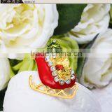 47*44mm Unique Design Personalized Rhinestone Christmas Santa Sleigh Brooch thumbnail-2