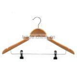 High Quality Wooden Hanger With Notches With Metal Chrome Plate Clip thumbnail-2