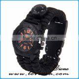 Hot Survival Bracelet Paracord Outdoor Watch With Compass Fire Starter Whistle thumbnail-3