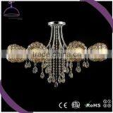 warm light chrome metal crystal and glass hotel chandelier