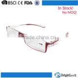 Order discount No MOQ in stock red half frame metal one piece reading glasses with pen case