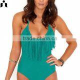 2017 ONE -PIECE SWIM SUIT WITH TASSELS thumbnail-3