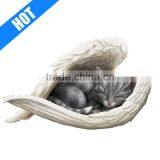 Customized Black Cat Decorative Painted Resin Wing Angel Figurine thumbnail-1