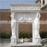 White Marble Fireplace Cheap Fireplaces Mantel thumbnail-1