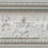 French Style White Marble Fireplace Mantel With Statue thumbnail-2