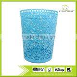 Grapevine Pattern Metal Punched Waste Bin/ Blue Round Beautiful Dustbin thumbnail-1