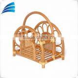 Rattan Wicker Magazine Newspaper Rack Holder With Handle thumbnail-3