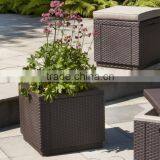 2017 Trade Assurance Most Popular Alum Frame Rattan Cube Planter Outdoor Rattan Plant Holder thumbnail-2