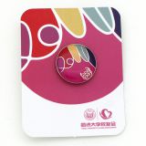 Promotion custom metal company logo pin round name button badge