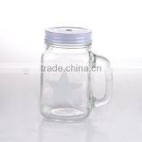 15oz Pentacle Decal Glass Mason Jar With Handle thumbnail-3