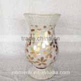 Different Shapes Golden Mosaic Glass Floral Vase thumbnail-2
