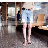 Women Fifth Denim Pants Summer Short Ripped Jeans thumbnail-4