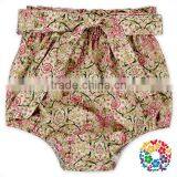Newborn Girl Bow Tie High Waist Floral Bubble Bloomers For Kids thumbnail-3