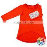 Asymmetrical Design New Model Kids Tshirts Plain White Soft Cotton Long Sleeve Girls Shirt thumbnail-2