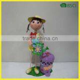 Metal Beautiful Girl Foot Pedal Dustbin Decoration thumbnail-1