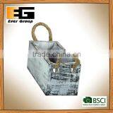 Rectangle Shape Wooden Pot Planters With Rope Handles thumbnail-6