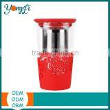 Amazon Hot Selling Silicone Sleeve Tea Infuser Tall Glass Tea Cups thumbnail-1