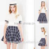 Best Selling Girls Campus High Waist Red or Blue Plaid Skirt Customized thumbnail-3