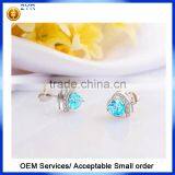 2016 Popular Trendy Jewelry Bridal Wedding Created Aquarine 925 Sterling Silver Necklace Earring Jewelry Sets thumbnail-3