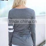 Long Sleeve Women Patchwork T-shirt thumbnail-4