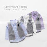 S33454W Children Long-sleeve Shirts Boys Autumn Color Joining Casual Shirt thumbnail-1