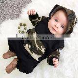 S17475A Newborn Infant Hat Rompers Camouflage Outfit Clothing Set thumbnail-2